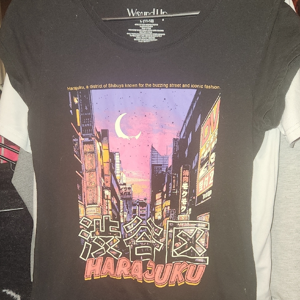 Wound Up Black Harajuku Graphic Tee